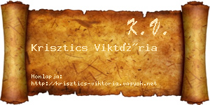 Krisztics Viktória névjegykártya